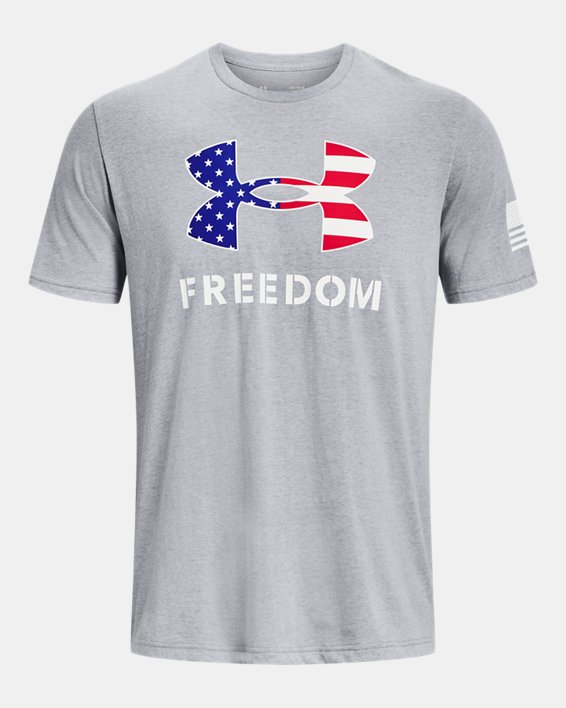 Men's UA Freedom Logo T-Shirt, Gray, pdpMainDesktop image number 4